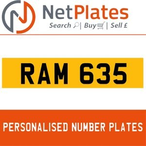 RAM 635 PERSONALISED PRIVATE CHERISHED DVLA NUMBER PLATE In vendita