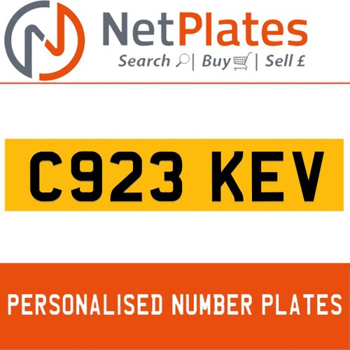 C923 KEV PERSONALISED PRIVATE CHERISHED DVLA NUMBER PLATE For Sale