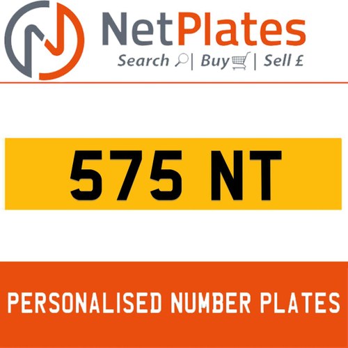 575 NT PERSONALISED PRIVATE CHERISHED DVLA NUMBER PLATE In vendita
