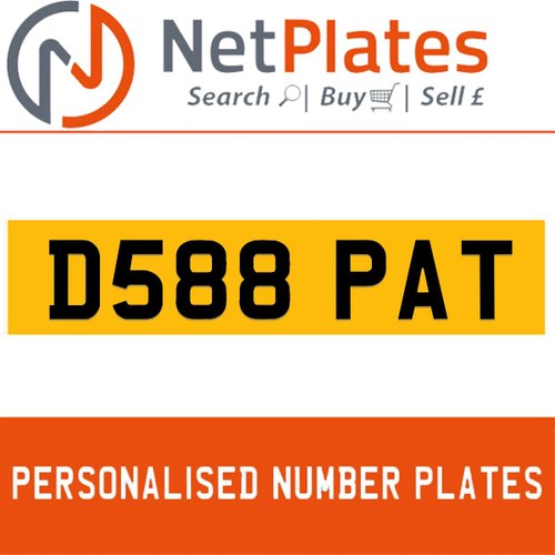 D588 PAT PERSONALISED PRIVATE CHERISHED DVLA NUMBER PLATE For Sale
