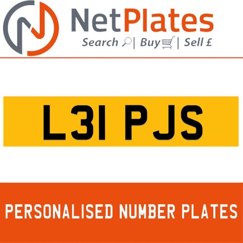 L31 PJS PERSONALISED PRIVATE CHERISHED DVLA NUMBER PLATE For Sale
