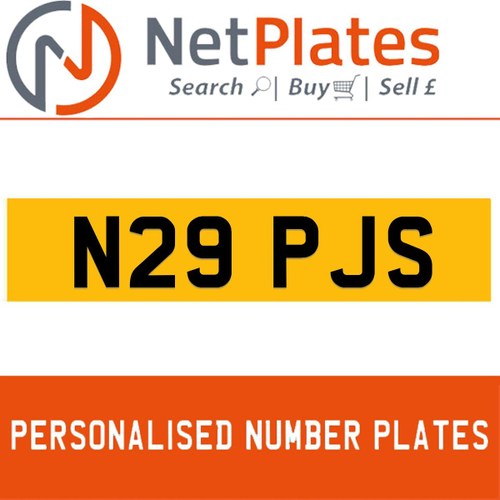 N29 PJS PERSONALISED PRIVATE CHERISHED DVLA NUMBER PLATE In vendita
