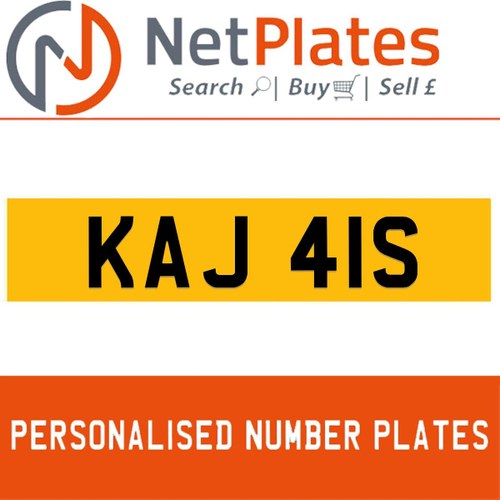 KAJ 41S PERSONALISED PRIVATE CHERISHED DVLA NUMBER PLATE For Sale