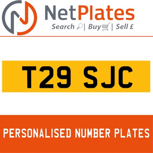T29 SJC PERSONALISED PRIVATE CHERISHED DVLA NUMBER PLATE For Sale