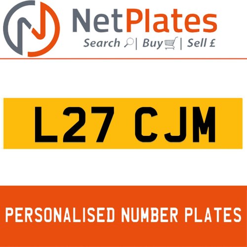L27 CJM PERSONALISED PRIVATE CHERISHED DVLA NUMBER PLATE For Sale