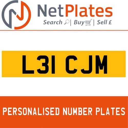 L31 CJM  PERSONALISED PRIVATE CHERISHED DVLA NUMBER PLATE For Sale