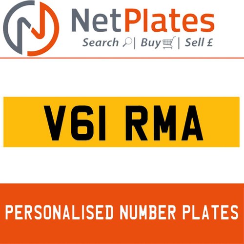 V61 RMA PERSONALISED PRIVATE CHERISHED DVLA NUMBER PLATE For Sale
