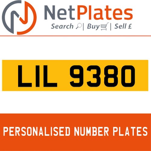 LIL 9380 PERSONALISED PRIVATE CHERISHED DVLA NUMBER PLATE For Sale