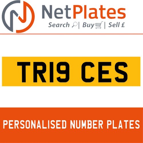 TR19 CES PERSONALISED PRIVATE CHERISHED DVLA NUMBER PLATE For Sale