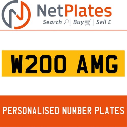 W200 AMG PERSONALISED PRIVATE CHERISHED DVLA NUMBER PLATE For Sale