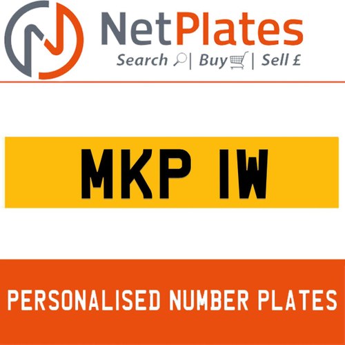 MKP 1W PERSONALISED PRIVATE CHERISHED DVLA NUMBER PLATE In vendita