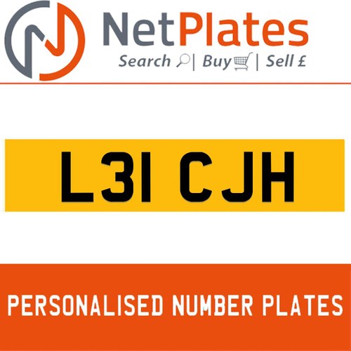 L31 CJH PERSONALISED PRIVATE CHERISHED DVLA NUMBER PLATE For Sale