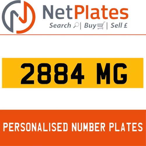 2884 MG PERSONALISED PRIVATE CHERISHED DVLA NUMBER PLATE For Sale