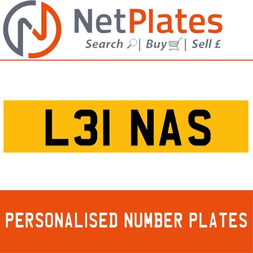 L31 NAS PERSONALISED PRIVATE CHERISHED DVLA NUMBER PLATE For Sale