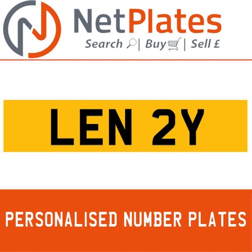 LEN 2Y PERSONALISED PRIVATE CHERISHED DVLA NUMBER PLATE In vendita