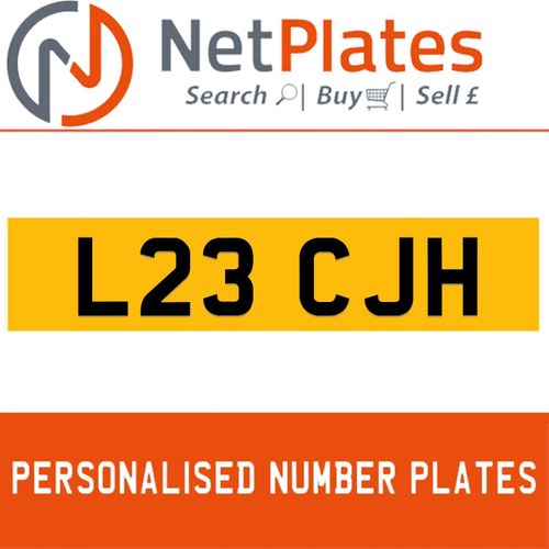 L23 CJH PERSONALISED PRIVATE CHERISHED DVLA NUMBER PLATE For Sale
