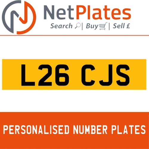 L26 CJS PERSONALISED PRIVATE CHERISHED DVLA NUMBER PLATE For Sale