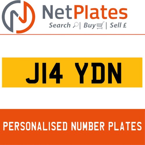 J14 YDN PERSONALISED PRIVATE CHERISHED DVLA NUMBER PLATE In vendita