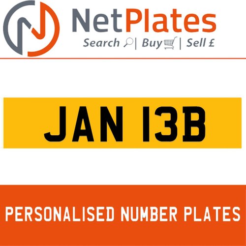 JAN 13B PERSONALISED PRIVATE CHERISHED DVLA NUMBER PLATE For Sale