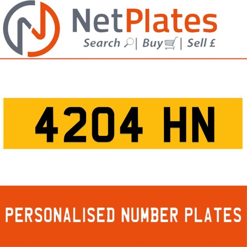 4204 HN PERSONALISED PRIVATE CHERISHED DVLA NUMBER PLATE For Sale