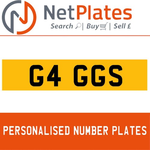 G4 GGS PERSONALISED PRIVATE CHERISHED DVLA NUMBER PLATE In vendita