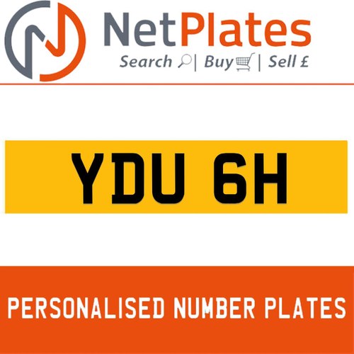 YDU 6H PERSONALISED PRIVATE CHERISHED DVLA NUMBER PLATE For Sale