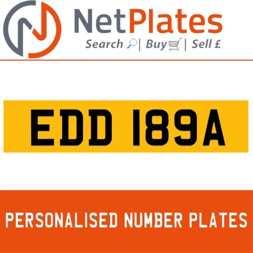 EDD 189A PERSONALISED PRIVATE CHERISHED DVLA NUMBER PLATE For Sale