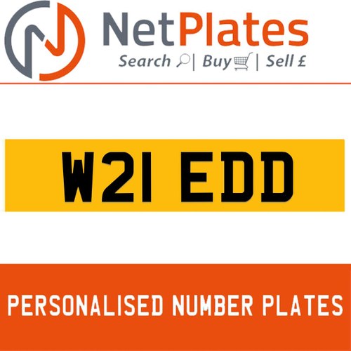 W21 EDD PERSONALISED PRIVATE CHERISHED DVLA NUMBER PLATE For Sale