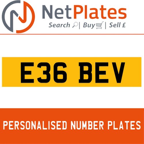 E36 BEV PERSONALISED PRIVATE CHERISHED DVLA NUMBER PLATE For Sale