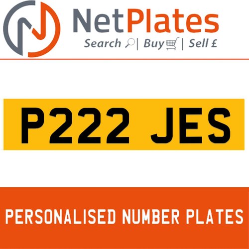 P222 JES PERSONALISED PRIVATE CHERISHED DVLA NUMBER PLATE For Sale
