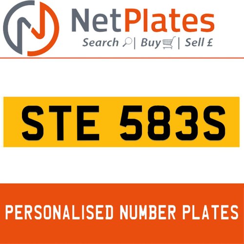 STE 583S PERSONALISED PRIVATE CHERISHED DVLA NUMBER PLATE For Sale
