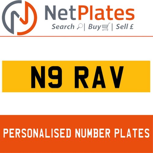 N9 RAV PERSONALISED PRIVATE CHERISHED DVLA NUMBER PLATE For Sale