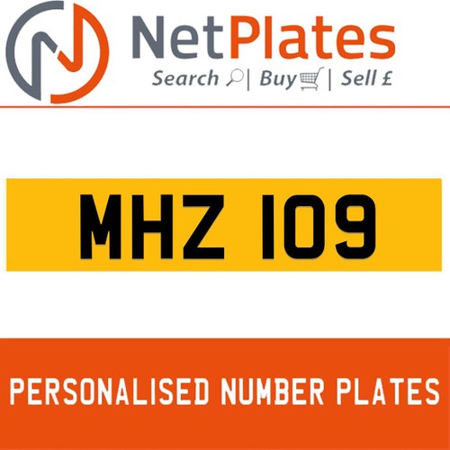 MHZ 109 PERSONALISED PRIVATE CHERISHED DVLA NUMBER PLATE For Sale