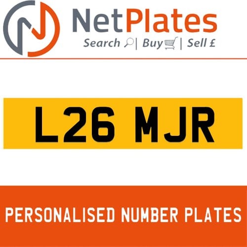 L26 MJR PERSONALISED PRIVATE CHERISHED DVLA NUMBER PLATE For Sale