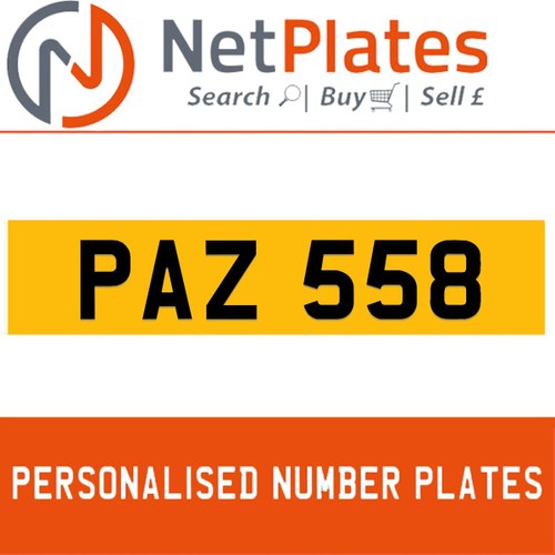 PAZ 558 PERSONALISED PRIVATE CHERISHED DVLA NUMBER PLATE For Sale