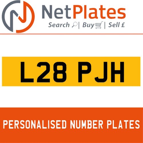 L28 PJH PERSONALISED PRIVATE CHERISHED DVLA NUMBER PLATE For Sale