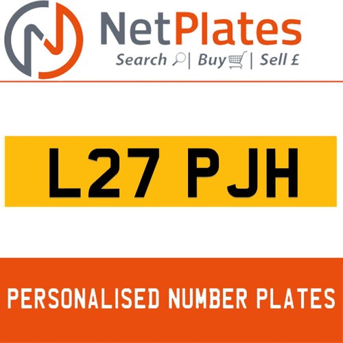 L27 PJH PERSONALISED PRIVATE CHERISHED DVLA NUMBER PLATE For Sale