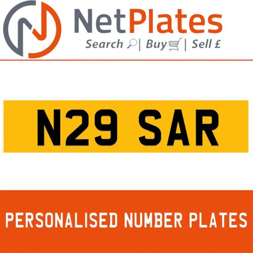 N29 SAR PERSONALISED PRIVATE CHERISHED DVLA NUMBER PLATE For Sale