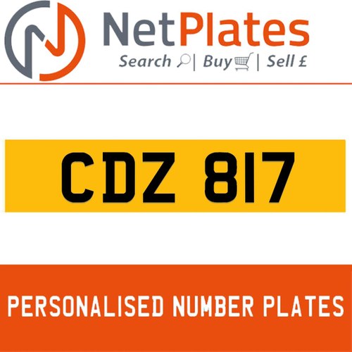 CDZ 817 PERSONALISED PRIVATE CHERISHED DVLA NUMBER PLATE In vendita