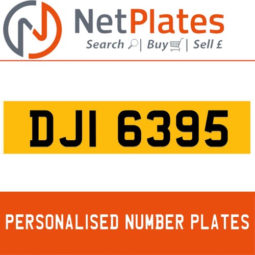 DJI 6395 PERSONALISED PRIVATE CHERISHED DVLA NUMBER PLATE For Sale