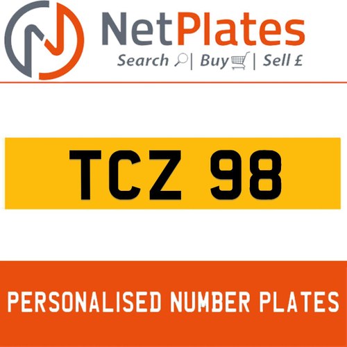 TCZ 98 PERSONALISED PRIVATE CHERISHED DVLA NUMBER PLATE For Sale