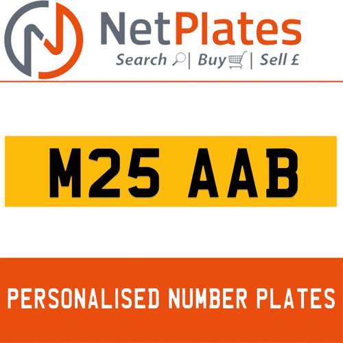 M25 AAB PERSONALISED PRIVATE CHERISHED DVLA NUMBER PLATE In vendita