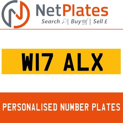W17 ALX PERSONALISED PRIVATE CHERISHED DVLA NUMBER PLATE For Sale