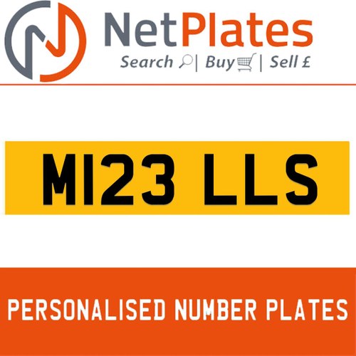 M123 LLS PERSONALISED PRIVATE CHERISHED DVLA NUMBER PLATE In vendita
