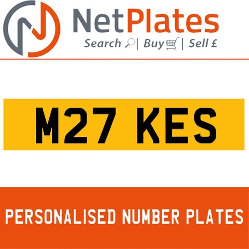 M27 KES PERSONALISED PRIVATE CHERISHED DVLA NUMBER PLATE In vendita