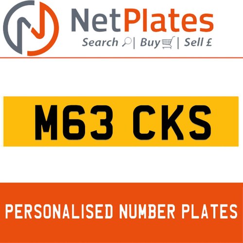 M63 CKS PERSONALISED PRIVATE CHERISHED DVLA NUMBER PLATE For Sale