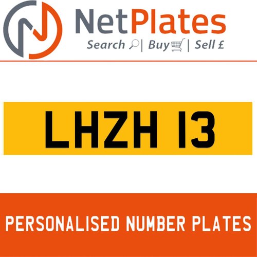 LHZ 13 PERSONALISED PRIVATE CHERISHED DVLA NUMBER PLATE For Sale