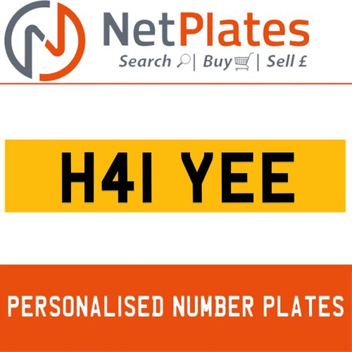 H41 YEE PERSONALISED PRIVATE CHERISHED DVLA NUMBER PLATE For Sale
