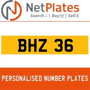 BHZ 36 PERSONALISED PRIVATE CHERISHED DVLA NUMBER PLATE For Sale
