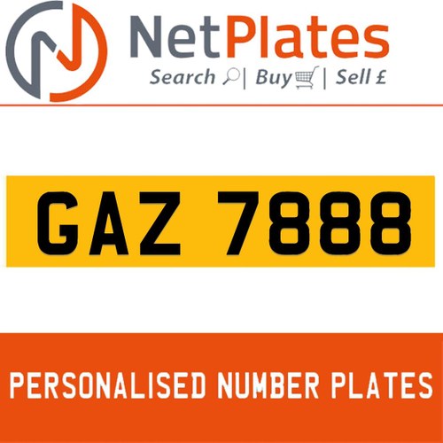 GAZ 7888 PERSONALISED PRIVATE CHERISHED DVLA NUMBER PLATE For Sale
